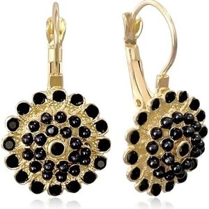 Bohemian Vintage Sliver Geometry Enamel Flower Lightweight Dangle Hoop Earrings